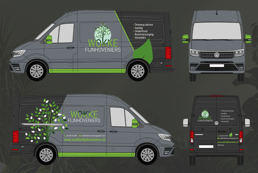 Busbestickering en branding voor hoveniersbedrijf in Castricum